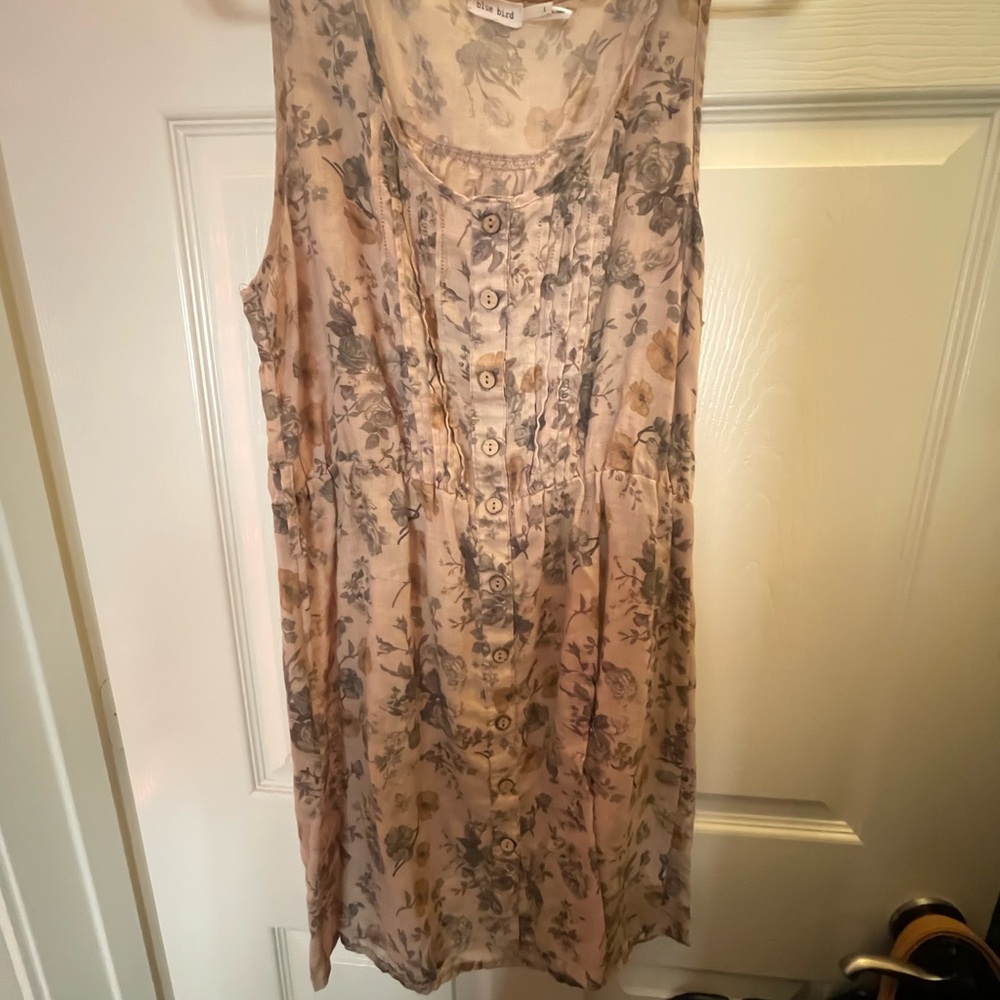 Blue Bird Beige Floral Top